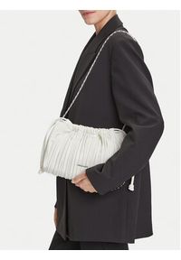 Calvin Klein Torebka Drawstring Plisse Crossbody LV04F3076G Biały. Kolor: biały. Materiał: skórzane #5