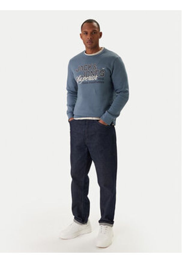 Jack & Jones Bluza Elogo 12288925 Niebieski Regular Fit. Kolor: niebieski. Materiał: bawełna