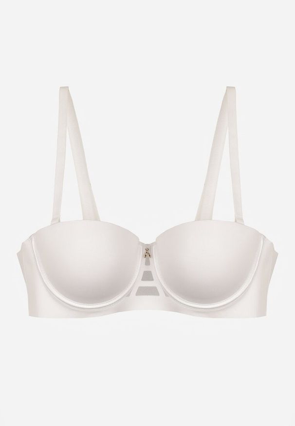 Born2be - Biały Gładki Biustonosz Balkonetka Dalilin. Kolor: biały. Wzór: gładki