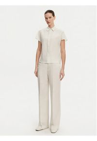 Calvin Klein Koszula K20K208322 Beżowy Regular Fit. Kolor: beżowy. Materiał: len