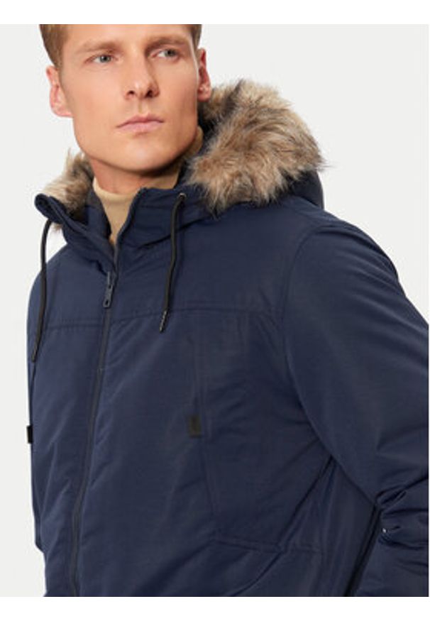Jack & Jones - Jack&Jones Parka Construct 12258406 Granatowy Regular Fit. Kolor: niebieski. Materiał: syntetyk