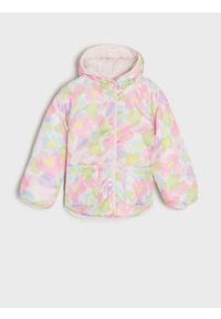Sinsay - Kurtka przejściowa - różowy. Kolor: różowy. Materiał: materiał. Wzór: aplikacja, kwiaty, nadruk #1
