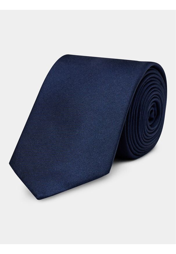 Calvin Klein Krawat Twill Solid Silk Tie K10K112320 Granatowy. Kolor: niebieski. Materiał: jedwab