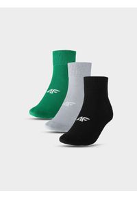 4f - 4F Skarpetki casual za kostkę (3-pack) męskie - multikolor 39-42. Kolor: wielokolorowy. Materiał: bawełna, włókno, materiał, poliamid