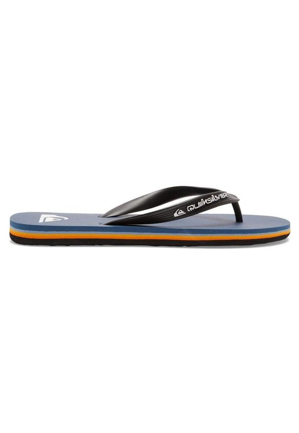 Quiksilver - Klapki dla Mężczyzn MOLOKAI CORE Niebieski. Okazja: na plażę. Kolor: zielony, niebieski, wielokolorowy. Materiał: guma, syntetyk. Wzór: paski. Styl: sportowy