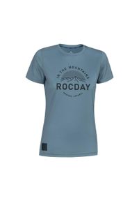 ROCDAY - Koszulka rowerowa MTB damska Rocday Monty Lady z krótkim rękawem. Kolor: niebieski, wielokolorowy, szary. Materiał: jersey. Długość rękawa: krótki rękaw. Długość: krótkie