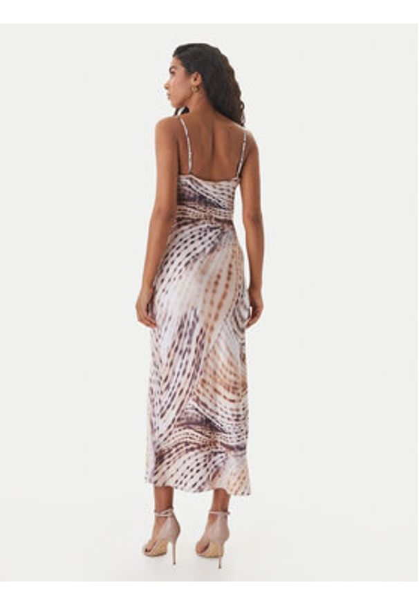 Guess Sukienka koktajlowa W6GK94 W2266 Beżowy Regular Fit. Kolor: beżowy. Materiał: lyocell. Styl: wizytowy