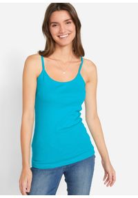 bonprix - Bawełniany top na cienkich ramiączkach (3 szt.). Kolor: żółty. Materiał: bawełna. Długość rękawa: na ramiączkach #1