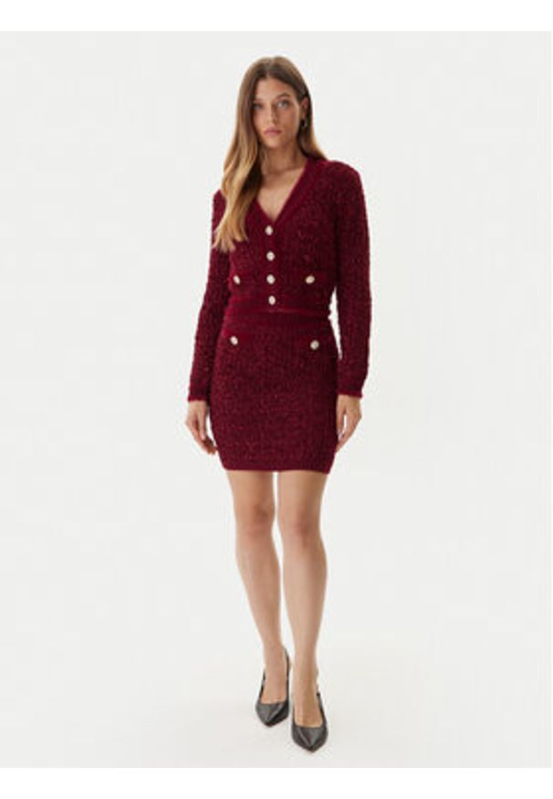 Guess Kardigan W5BR0E Z4090 Czerwony Slim Fit. Kolor: czerwony. Materiał: syntetyk