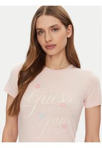 Guess T-Shirt W5GI24 J1314 Beżowy Regular Fit. Kolor: beżowy. Materiał: bawełna #5