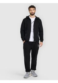 4f - 4F Bluza dresowa regular z kapturem męska - czarny XXL. Okazja: na co dzień. Typ kołnierza: kaptur. Kolor: czarny. Materiał: dresówka. Styl: casual. Sport: bieganie, fitness #2
