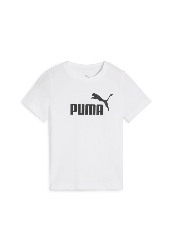 Puma - Dziecięca koszulka ESS z logo No. 1 PUMA. Kolor: biały. Materiał: guma. Wzór: nadruk. Sport: joga i pilates
