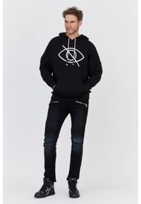PALM ANGELS Czarna bluza męska z białym printem, Rozmiar S. Typ kołnierza: kaptur. Kolor: czarny. Materiał: prążkowany. Wzór: nadruk #2
