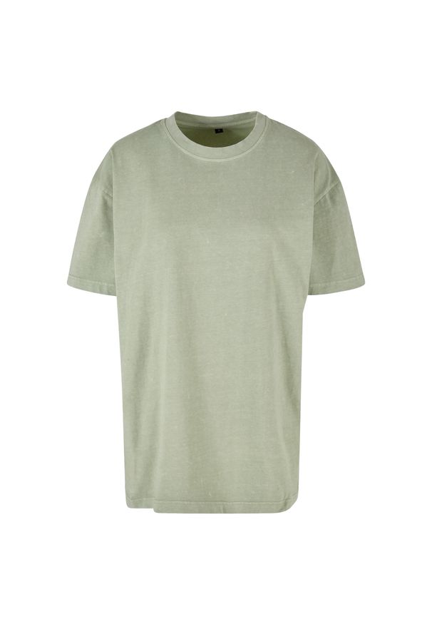 BUILD YOUR BRAND - Koszulka Damska Acid Wash Oversized T-shirt. Kolor: zielony