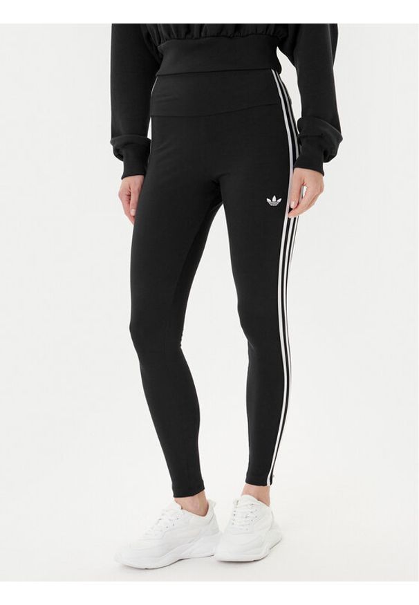 Adidas - adidas Legginsy adicolor 3-Stripes JX5242 Szary Slim Fit. Kolor: szary. Materiał: bawełna