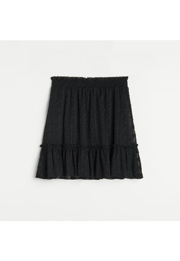 Reserved - Spódnica z żakardowej tkaniny - Czarny. Kolor: czarny. Materiał: tkanina, żakard