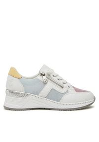 Rieker Sneakersy N4359-90 Biały. Kolor: biały. Materiał: skóra #5