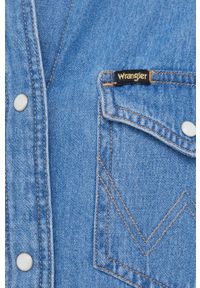 Wrangler - Koszula bawełniana jeansowa. Kolor: niebieski. Materiał: jeans, bawełna. Długość rękawa: długi rękaw. Długość: długie #5