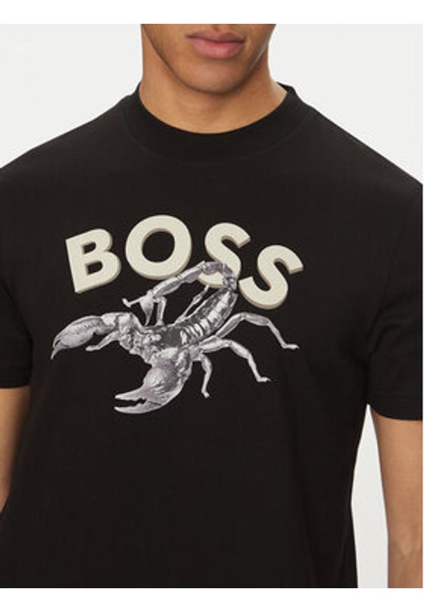 BOSS T-Shirt Te_Bossfish 50539196 Czarny Regular Fit. Kolor: czarny. Materiał: bawełna