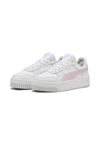 Puma - Sneakersy damskie Carina Street PUMA White Rose Mauve Feather Gray Pink. Okazja: na co dzień. Kolor: szary, wielokolorowy, biały, różowy. Obcas: na platformie