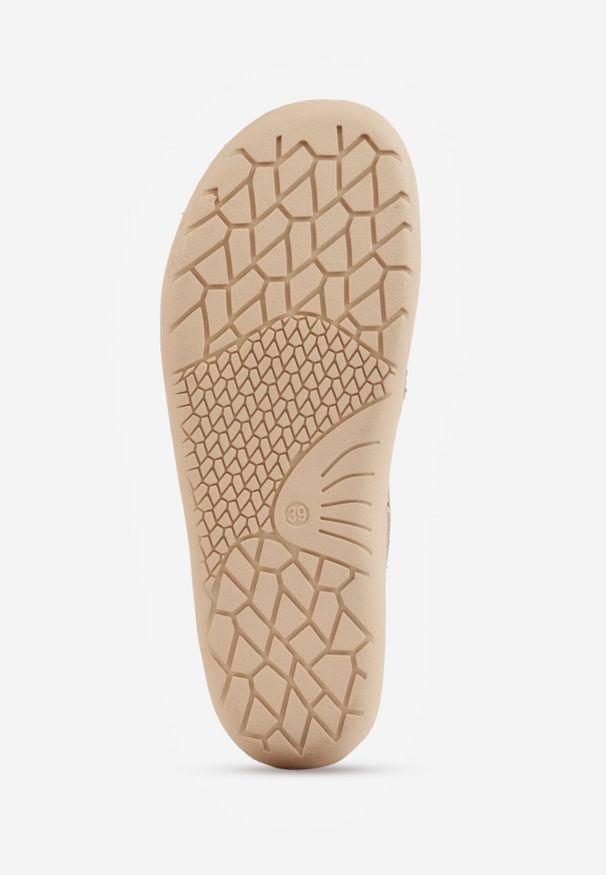 Born2be - Beżowe Skórzane Tenisówki z Ażurową Cholewką Nesseli. Okazja: do pracy, na co dzień, na spacer. Kolor: beżowy. Materiał: skóra. Szerokość cholewki: normalna. Wzór: ażurowy. Styl: boho, casual