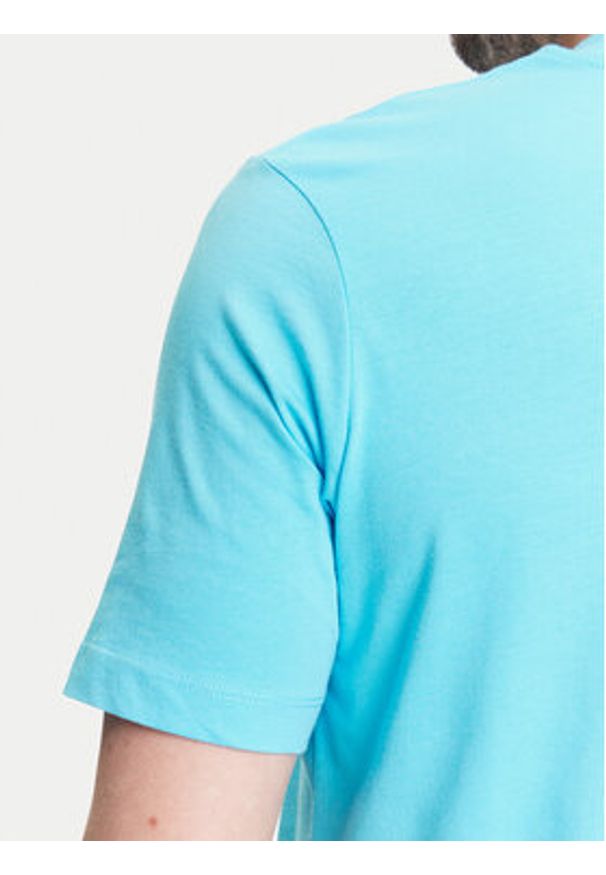Karl Lagerfeld - KARL LAGERFELD T-Shirt 755710 552224 Niebieski Regular Fit. Typ kołnierza: dekolt w karo. Kolor: niebieski. Materiał: bawełna