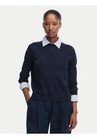 Tommy Jeans Sweter Essential DW0DW20159 Granatowy Regular Fit. Kolor: niebieski. Materiał: bawełna #1
