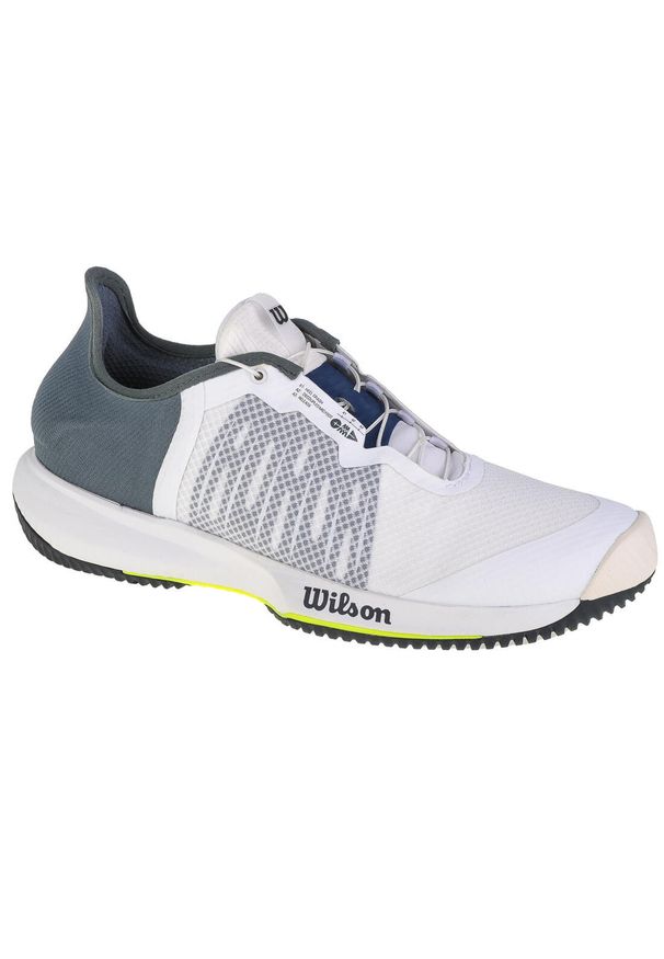 Buty do tenisa męskie, Wilson Kaos Rapide M. Zapięcie: sznurówki. Kolor: biały. Materiał: materiał, syntetyk, tkanina. Szerokość cholewki: normalna. Sport: tenis