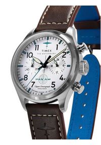 Timex Zegarek Timex x Pan Am® Waterbury Ace Chronograph TW2Y38700 Brązowy. Kolor: brązowy
