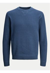 Jack & Jones - Jack&Jones Sweter 12264668 Niebieski Regular Fit. Kolor: niebieski. Materiał: bawełna #11