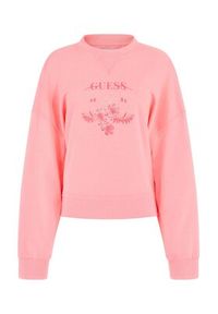 Guess Bluza Neon W3GQ20 KBQH0 Różowy Relaxed Fit. Kolor: różowy. Materiał: bawełna, syntetyk #4