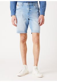 Wrangler - MĘSKIE SZORTY JEANSOWE WRANGLER TEXAS SHORTS CLEAR BLUE W11CZH280 112126021. Materiał: jeans