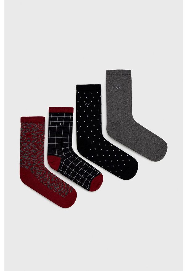 Calvin Klein - Skarpetki (4-pack). Kolor: czerwony