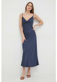 Guess sukienka kolor granatowy maxi prosta. Okazja: na co dzień. Kolor: niebieski. Długość rękawa: na ramiączkach. Typ sukienki: proste. Styl: casual. Długość: maxi #2