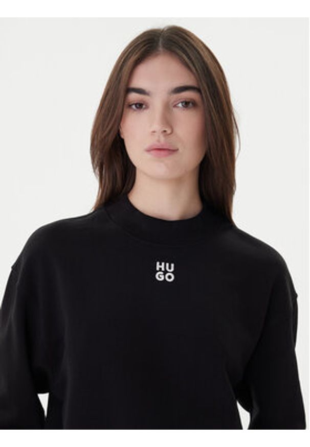 Hugo Bluza Daxandria 50527463 Czarny Relaxed Fit. Kolor: czarny. Materiał: bawełna