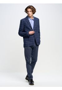 Big-Star - Spodnie chinosy męskie granatowe Tomy 404. Okazja: na co dzień. Kolor: niebieski. Materiał: jeans, materiał. Styl: casual, klasyczny, elegancki #4