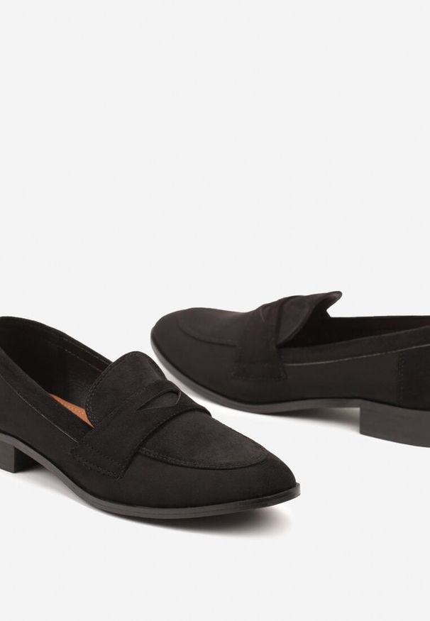 Born2be - Czarne Mokasyny Loafersy o Klasycznym Fasonie na Płaskiej Podeszwie Dailara. Kolor: czarny. Materiał: jeans. Obcas: na płaskiej podeszwie. Styl: klasyczny