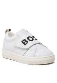 BOSS - Sneakersy Boss J09195 S White 10P. Kolor: biały. Materiał: skóra