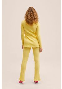 mango - Mango spodnie Miri damskie kolor żółty dzwony high waist. Stan: podwyższony. Kolor: żółty. Materiał: włókno #3
