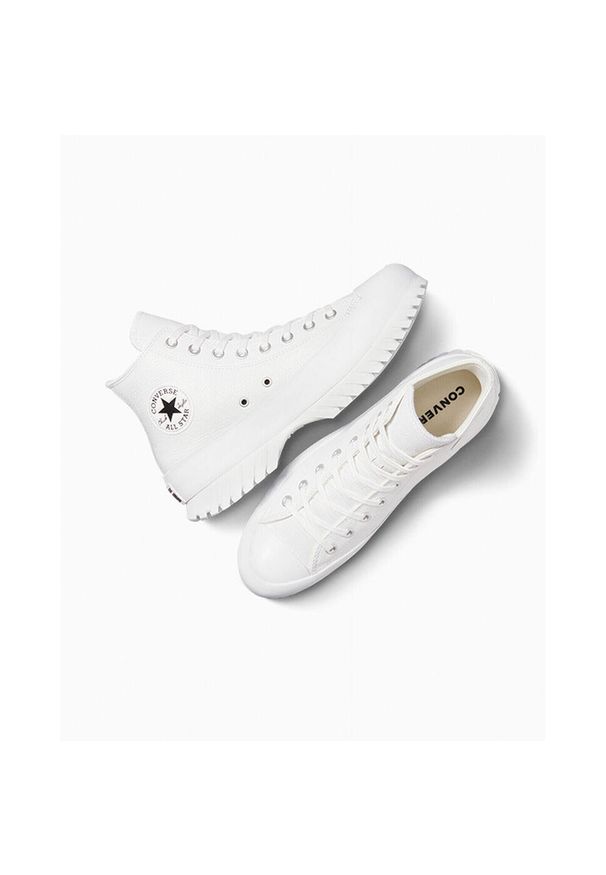 Buty do chodzenia damskie Converse Ctas Lugged 2.0. Wysokość cholewki: za kostkę. Kolor: biały. Materiał: materiał, syntetyk. Szerokość cholewki: normalna. Sport: turystyka piesza