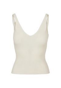Damski tank top Urban Classics Rib. Kolor: biały. Wzór: prążki. Styl: sportowy, elegancki #1