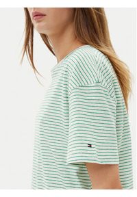 TOMMY HILFIGER - Tommy Hilfiger T-Shirt WW0WW44553 Zielony Regular Fit. Kolor: zielony. Materiał: bawełna, len #4