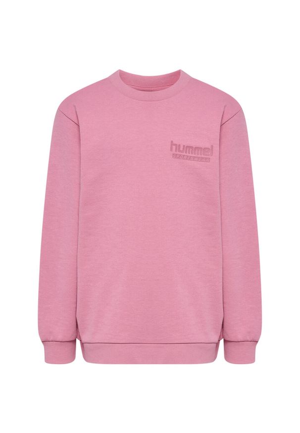 Dziecięcy dres Hummel Base. Okazja: na uczelnię. Kolor: różowy. Materiał: dresówka. Wzór: nadruk. Styl: sportowy