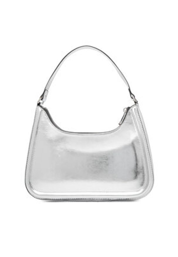 Calvin Klein Torebka Bold Ck Metallic Shoulder Bag LV04F3332G Srebrny. Kolor: srebrny. Materiał: skórzane