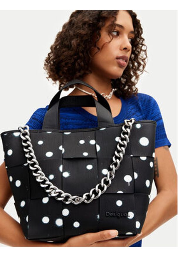 Desigual Torebka 24SAXP60 Czarny. Kolor: czarny. Materiał: skórzane