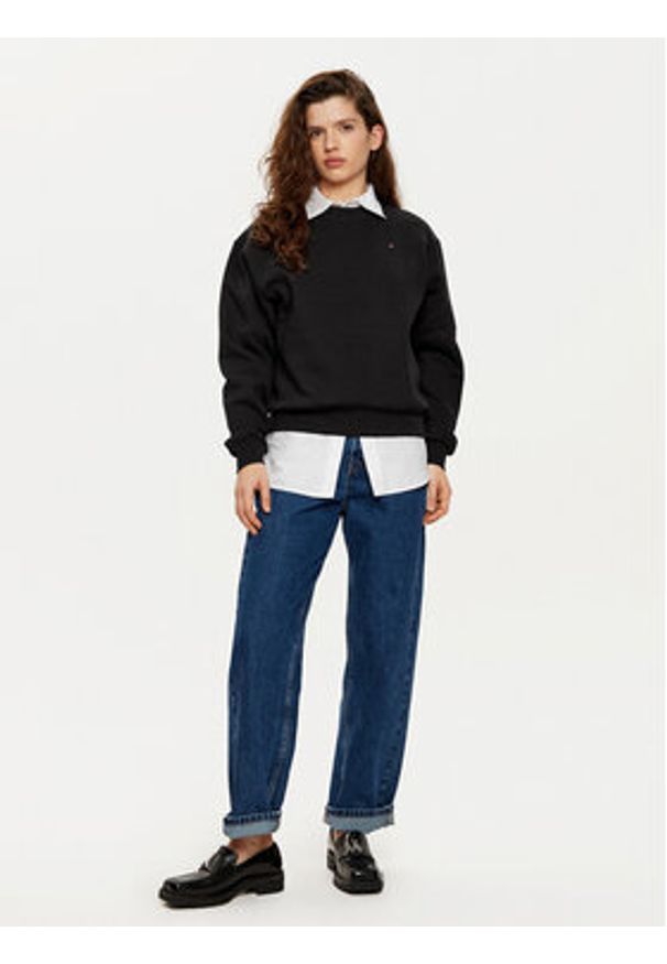 TOMMY HILFIGER - Tommy Hilfiger Bluza WW0WW41246 Czarny Relaxed Fit. Kolor: czarny. Materiał: bawełna