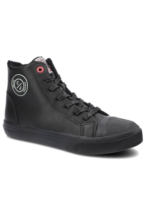 Czarne Sneakersy Damskie Cross Jeans Modne Obuwie. Okazja: na co dzień. Wysokość cholewki: przed kolano. Zapięcie: sznurówki. Kolor: czarny. Materiał: guma, materiał. Szerokość cholewki: normalna