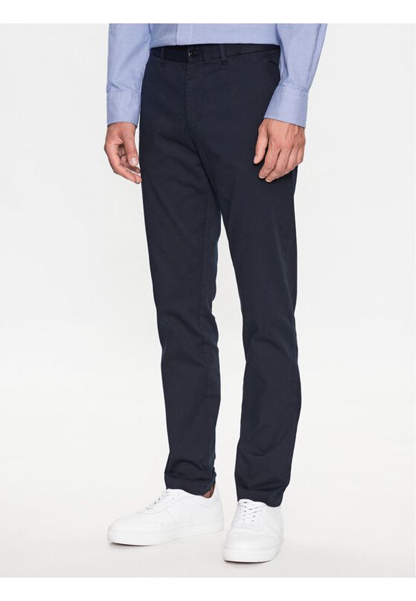 TOMMY HILFIGER - Tommy Hilfiger Spodnie materiałowe Bleecker MW0MW32132 Granatowy Slim Fit. Kolor: niebieski. Materiał: bawełna