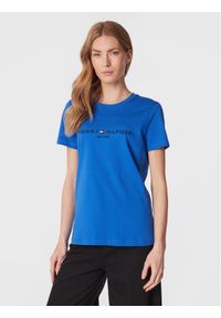TOMMY HILFIGER - Tommy Hilfiger T-Shirt WW0WW28681 Niebieski Regular Fit. Kolor: niebieski. Materiał: bawełna