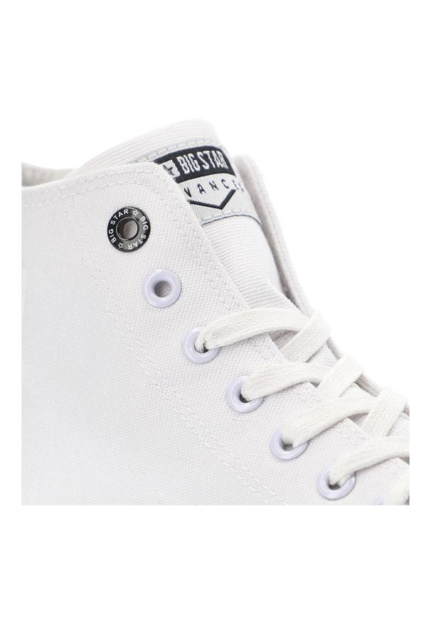 Big-Star - Białe Trampki Big Star Damskie Wygodne Półbuty. Kolor: biały. Materiał: materiał. Szerokość cholewki: normalna. Sezon: wiosna. Styl: sportowy